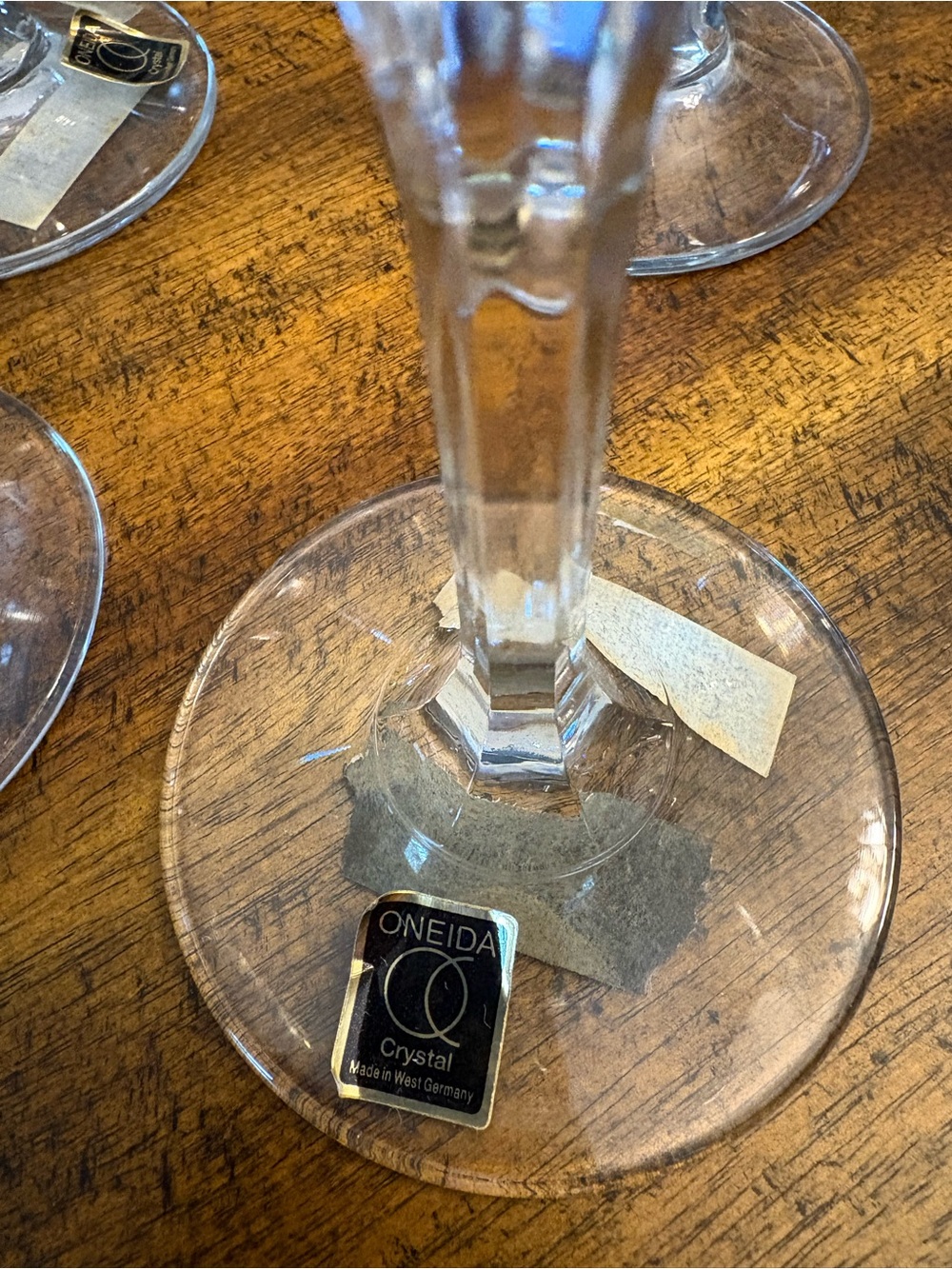 Oneida Crystal Glass Set with Silver Rim - Picture 3 of 5